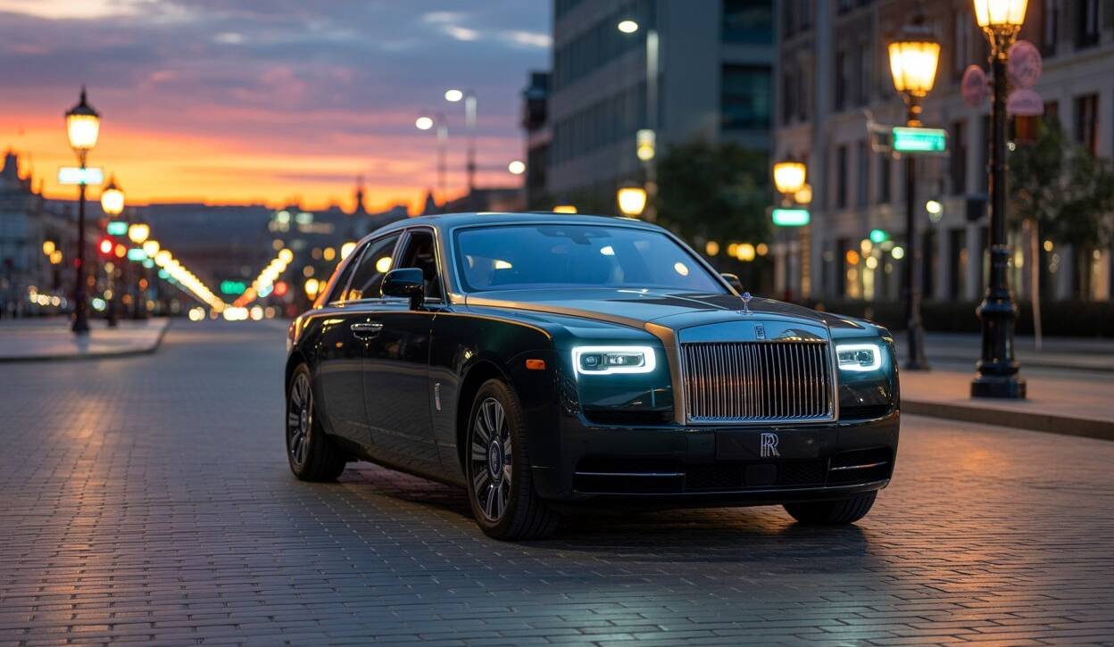 Xoticc Car Rentals Agency in Atlanta offers exotic car rental options like this sleek black Rolls-Royce, perfect for those seeking luxury vehicle rental in Atlanta GA.