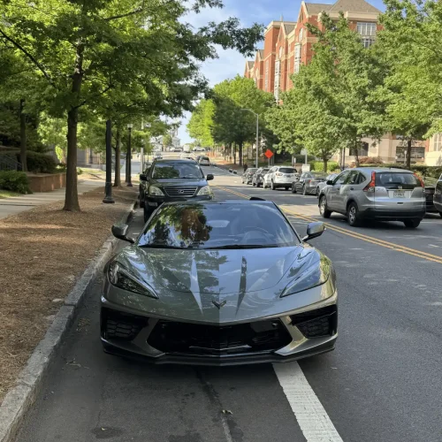 Corvette C8 convertible front view - Atlanta exotic rentals