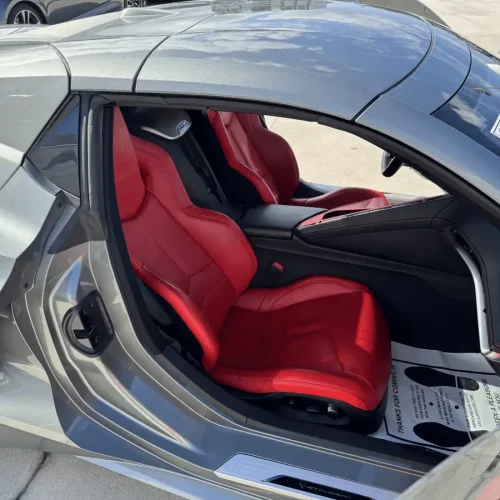 Corvette C8 convertible red leather interior
