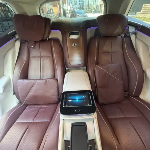 Red Maybach GLS executive rear seats interior